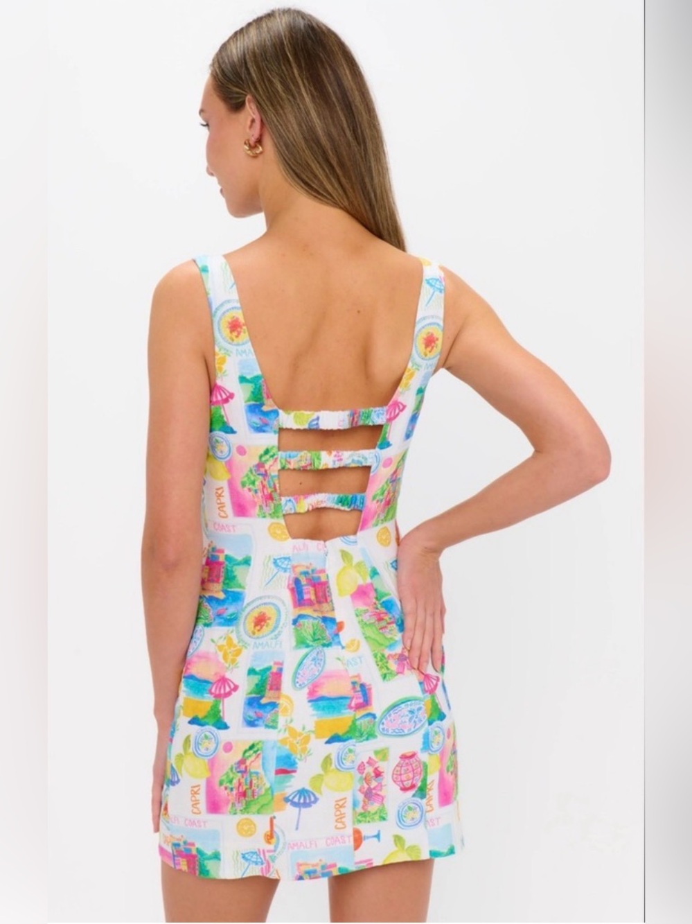 Show Me Your Mumu Steph Mini Dress Amalfi Coast Postcard Size Small S NWT